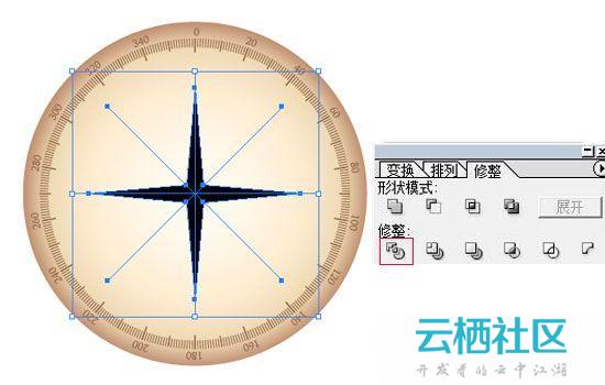 Illustrator利用鼠标简单绘制金色指南针教程-illustrator绘制时钟